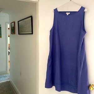 J.Jill Love Linen Blue / purple Linen Dress, size L , chest 22”,